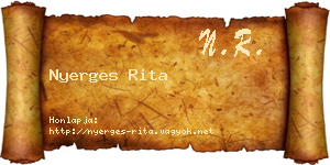 Nyerges Rita névjegykártya